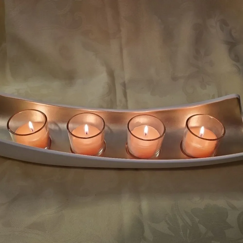 🩵NIB PartyLite White & Gold Embrace Centerpiece Candle Holder - Picture 10 of 12